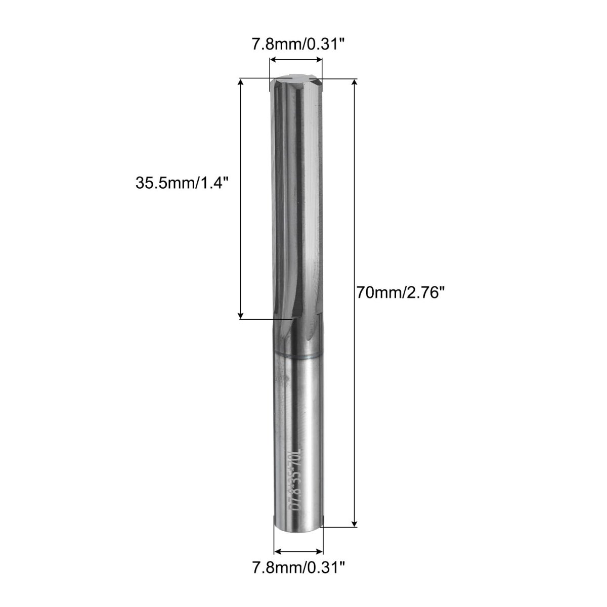 Chucking Reamer 7 8mm H7 Solid Carbide Lathe Machine 6 Straight Flutes Shank Milling Cutter Tool For Metal Wood Hole Reaming