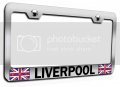 Liverpool British England Chrome Metal License Plate Frame Tag Holder X82 