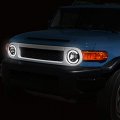 Pair Black Housing C-styling Led Drl Front Headlight Head Lamps Compatible With Toyota Fj Cruiser 07-14