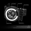 Pair Black Housing C-styling Led Drl Front Headlight Head Lamps Compatible With Toyota Fj Cruiser 07-14