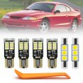 10pcs White Led Interior Lights Bulb Kit For Ford Mustang 1994 1995 1996 1997 1998 1999 2000 2001 2002 2003 2004 Super Bright