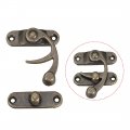 Antique Vintage Lock Clasp Right Latch Hook Hasp 42mm X 36mm Swing Arm Plated Bronze 2 Pcs W Screws 