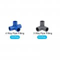 Uxcell 20mm Pvc 3-way Elbow Tee Pipe Fitting Gray 10pcs And 4 Way Fittings Blue