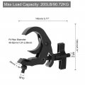 Uxcell Light Truss Clamps 1 2 W Stage Lighting Pipe C Clamp Aluminum Alloy For 57-2 05 Od Tube Max Load 200lb Black 2pcs