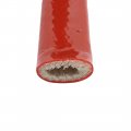 Aexit Silicone Rubber Electrical Equipment Fiberglass Thickened Retardant Self-extinguishing Sleeving 10mmx2m Rohs Red