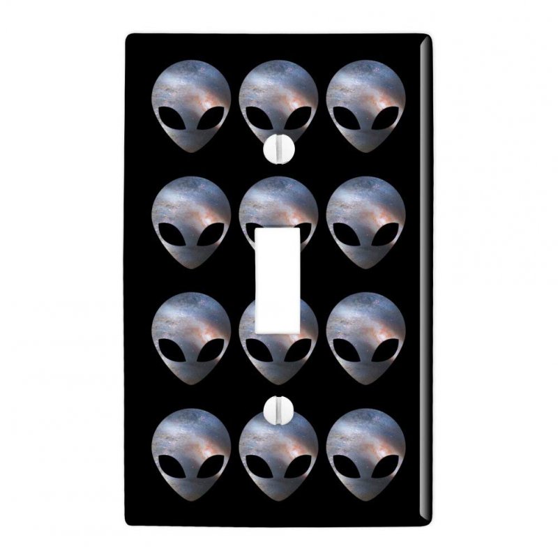 Alien Head In Space Plastic Wall Decor Toggle Light Switch Plate Cover