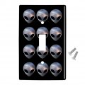 Alien Head In Space Plastic Wall Decor Toggle Light Switch Plate Cover