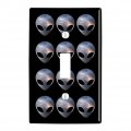Alien Head In Space Plastic Wall Decor Toggle Light Switch Plate Cover 