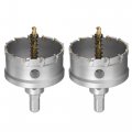 65mm Carbide Hole Cutter Saws For Stainless Steel Sheet Metal Non-slip Triangular Shank Limit Step With Titanium Coated Center 