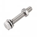 Uxcell M10 X 60mm Hex Head Screws Bolts Nuts Flat Lock Washers Kits 304 Stainless Steel Fully Thread Hexagon 4 Sets