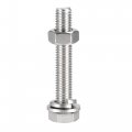Uxcell M10 X 60mm Hex Head Screws Bolts Nuts Flat Lock Washers Kits 304 Stainless Steel Fully Thread Hexagon 4 Sets