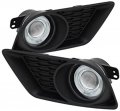 Projector Halo Style Fog Lights Black Clear Universal Fit For Car Waterproof Halogen Vehicle Light Assembly Pack Of 2 