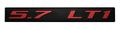 5 7 Lt1 Red On Black Highly Polished Real Aluminum Emblem