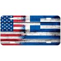 Aluminum License Plate Flag Of Greece Greek Wood Usa 