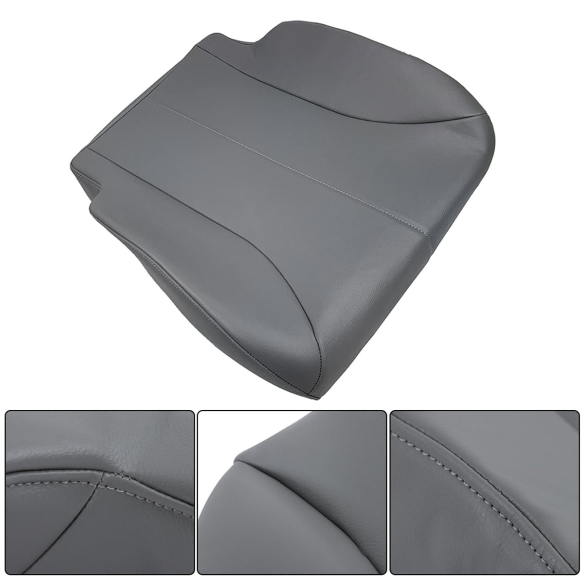 Gray Artificial Leather Seat Cover Front Driver Side Bottom Replacement For 4200 4300 4400 Air Ride 2001 To 2007 Custom Fit