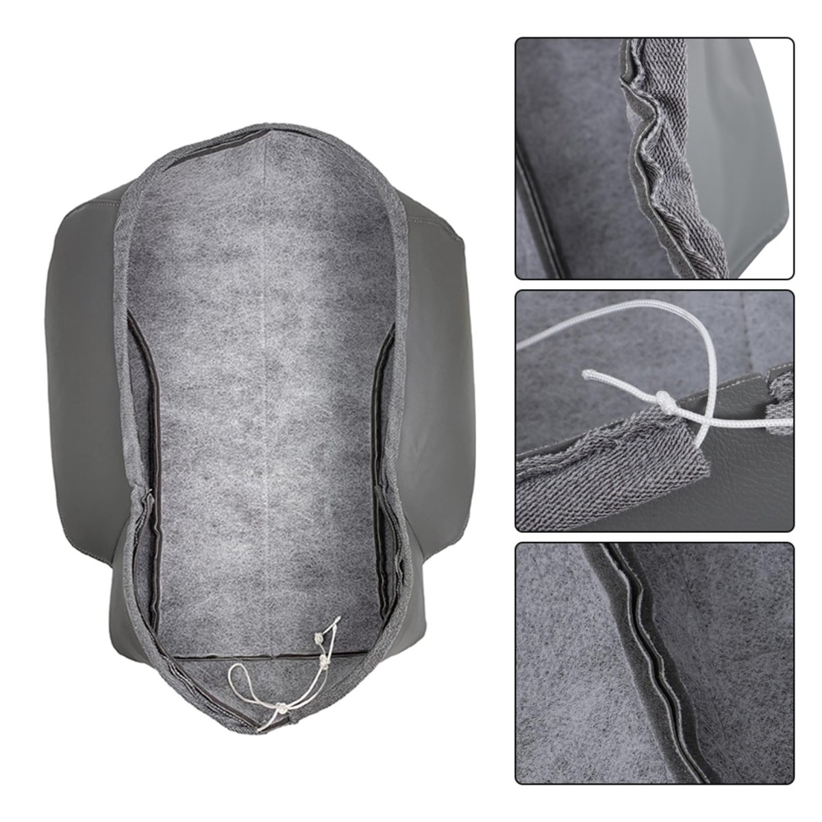 Gray Artificial Leather Seat Cover Front Driver Side Bottom Replacement For 4200 4300 4400 Air Ride 2001 To 2007 Custom Fit