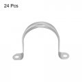 Uxcell Rigid Pipe Strap 24pcs 1 5 8 Inch 40mm Two Hole U Bracket Zinc Plated Steel Tension Tube Clip Clamp For Fixing