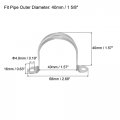 Uxcell Rigid Pipe Strap 24pcs 1 5 8 Inch 40mm Two Hole U Bracket Zinc Plated Steel Tension Tube Clip Clamp For Fixing