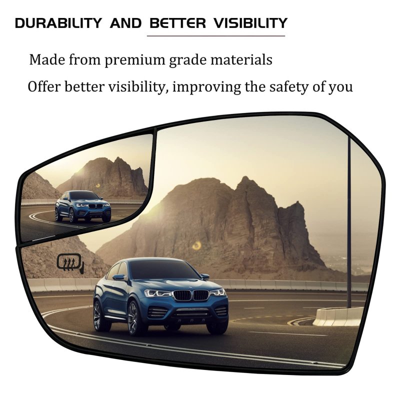 Driver Left Side Heated Mirror Glass Replacement For 2017 2018 Ford Escapes View Convex Mirror With Rear Holder Gj5z17k707g