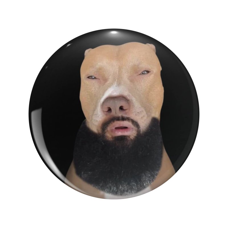1080 Graphics Bearded Light Skin Pitbull Meme Key Chain Double Sided Stainless Steel Keychain