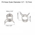 Uxcell 10pcs 9mm Spring Band Type Action Fuel Silicone Vacuum Hose Pipe Clamp Low Pressure Air Clip Nickel Plated