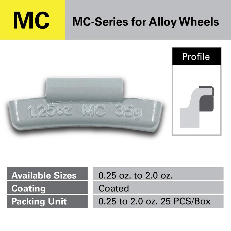 Ckauto Mc-series Coated 1 5oz Lead Clip On Wheel Weights 25pcs Box