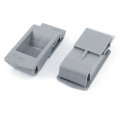 Plastic Closet Cabinet Wardrobe Fittings Sliding Latch Gray 2 Piece 
