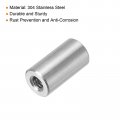 Uxcell 10pcs M4 Round Connector Nuts 304 Stainless Steel Coupling 15mm 0 6 Length Sleeve Rod Bar Stud Nut For Bracket M4x15x8mm