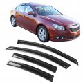 Window Visor For 2010-2015 Chevy Cruze Slim Style Acrylic Black Sun Rain Wind Guards Cover 4pcs Set By Ikon Motorsports 2011 