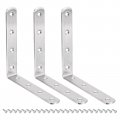 Uxcell L Shelf Bracket 3set 6 X 3inch Silver Stainless Steel Floating Shelves Brackets 90 Degree Angle Corner Brace For