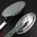 Httmt Mt207 Ttt003- New Led Turn Signal Oval Racing Mirrors Fit Compatible With H-d Low Rider V-rod Chrome
