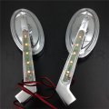 Httmt Mt207 Ttt003- New Led Turn Signal Oval Racing Mirrors Fit Compatible With H-d Low Rider V-rod Chrome