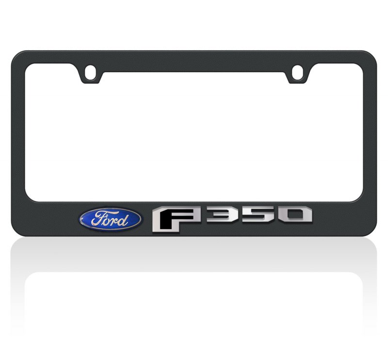 Black License Plate Frameor 2015 Ford F 350 Domed Oval Mirror Word F Rust Proof Brass Zinc Alloy Construction