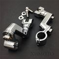 Motorcycle Chrome Longhorn Footpeg Mounts Clamp For Bsa Norton Triumph Bobber Chopper Cafe Racer Atv Utv Scooter