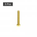 Uxcell Brass Hex Bolts 5 16-18x2 5pcs Fully Thread Grade 4 8 Solid Hexagon Head Bolt Machine Screws For Machinery