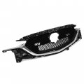 Hecasa Front Grille Compatible With 2017-2021 Mazda Cx-5 Cx5 Grill Assembly Black Silvery Chrome Plastic Replacemant For