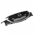 Hecasa Front Grille Compatible With 2017-2021 Mazda Cx-5 Cx5 Grill Assembly Black Silvery Chrome Plastic Replacemant For
