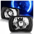 Hyperspeed Pair 7 X6 H6054 Sealed Led Beam Glass Lens Clear Reflector Projector Headlights Daytime Running Lights Signal 