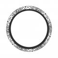 Black And White Zebra Leopard Fur Steering Wheel Covers Stylish Wild Print Animal Non Slip Neoprene Car Wrap Cover Comfort Grip 