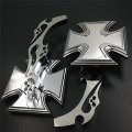 Xkh- Maltese Cross Emblem Motorcycle Chromed Running Acrylic Mirror Compatible With All Cruiser Bikes Royal Star Stratoliner