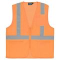 Erb 61660 S363p Class 2 Economy Mesh Safety Vest With Pockets Orange X-large 