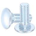 12pcs Carriage Bolts 3 8 -16x1 Carbon Steel Round Head Square Neck Screws Bolt Screw For Fastening Accessories Silver 