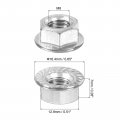 Uxcell M8x1 25mm Serrated Flange Hex Lock Nuts 20pcs 304 Stainless Steel Non-slip Metric Hexagon Nut Full Thread Bright Finish