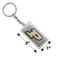 Graphics More Rectangle Purdue Boilermakers Logo Secondary Keychain In Chrome Plated Metal