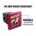 Head Can You Ever Have Too Much Funny Humor Retro Tow Trailer Hitch Cover Plug Insert