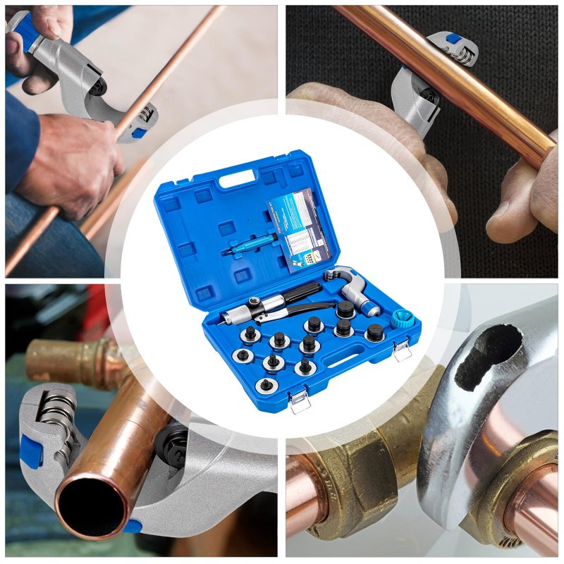 Hydraulic Swaging Tool Copper Pipe Tube Expander With Cutter And 11 Head 0 4 To 1 7 Inch