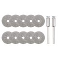 10 Pcs 18mm Diamond Cutting Wheels Cut Off Wheel With 2 Mandrels For Rotary Tool 