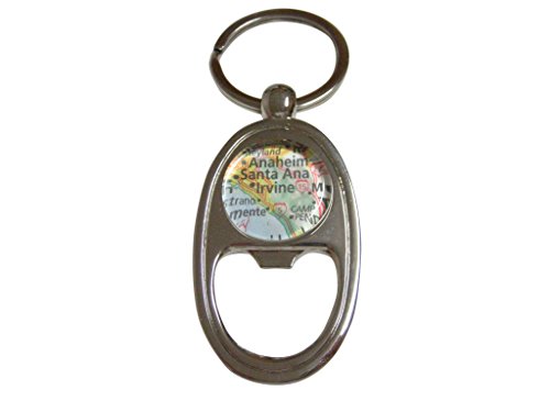 Irvine California Map Key Chain Bottle Opener Glass Material