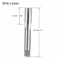 Uxcell Metric Machine Tap M16 X 2mm H2 High Speed Steel 4 Straight Flutes Screw Tapping Threading Machinist Repair Diy Tool