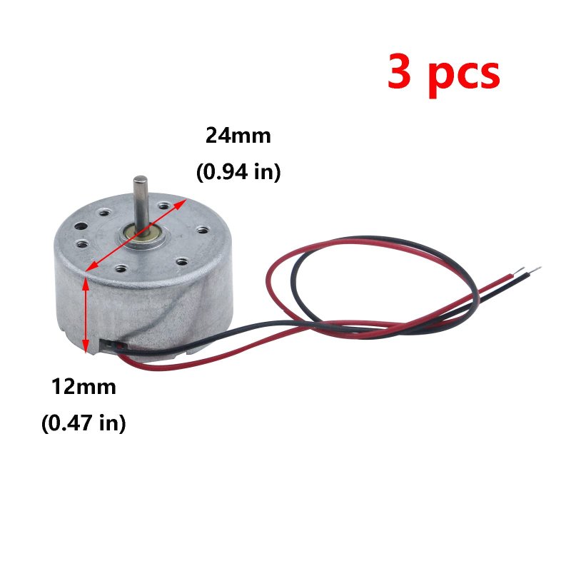 Mini Dc Motor 3 Pack 5v 6000rpm Small Electric Micro Drive With Wire For Diy Toys And Science Experiments Az18053004-07